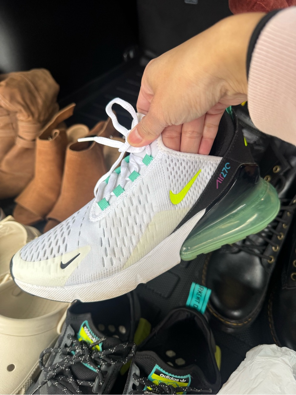 Nike Women's Air Max 270 White with Neon Green Accents